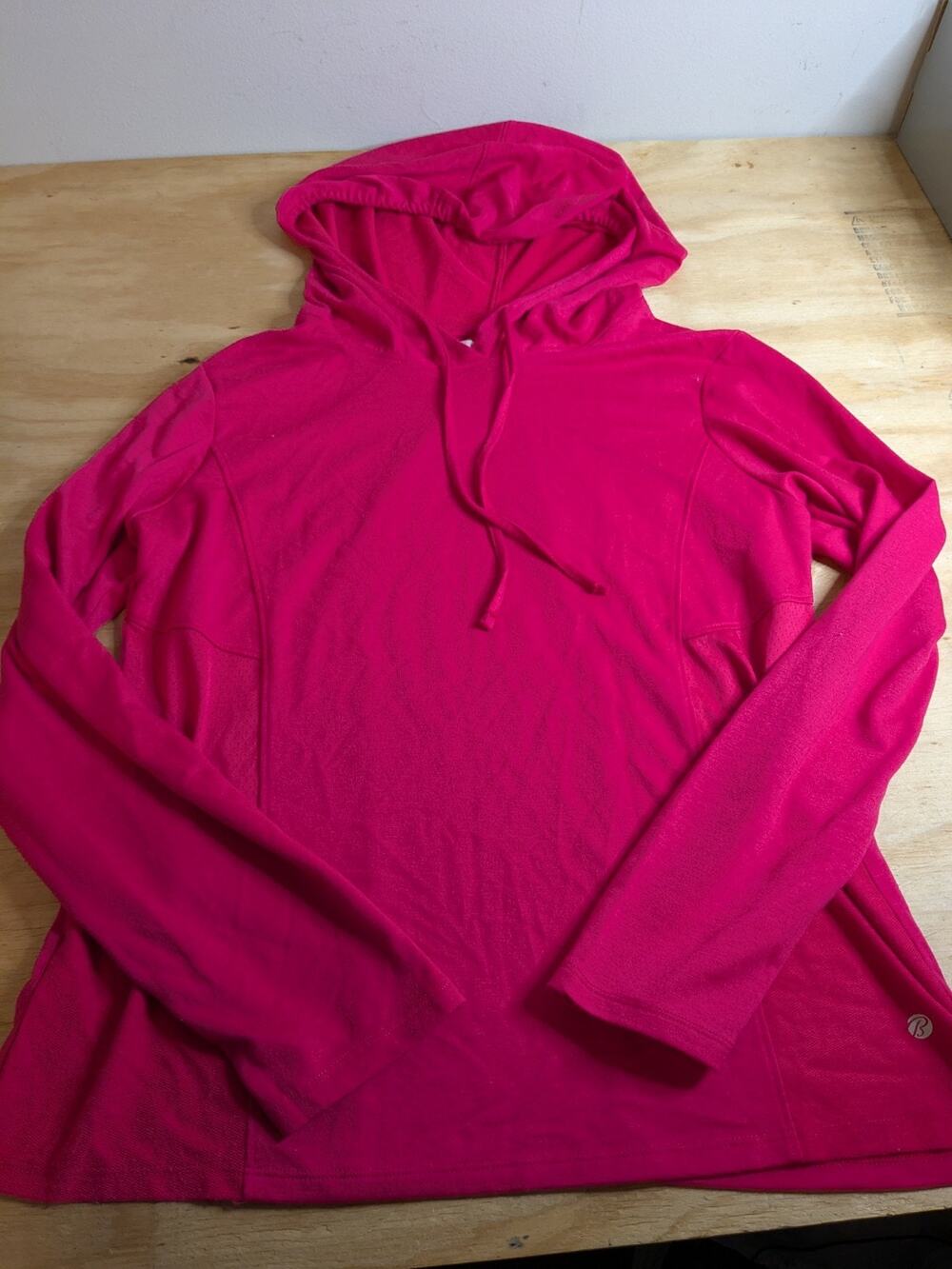 Bally Fitness Women's Hooded Jacket Sz XL Pink Athletic Hoodie Long Sleeve Coat